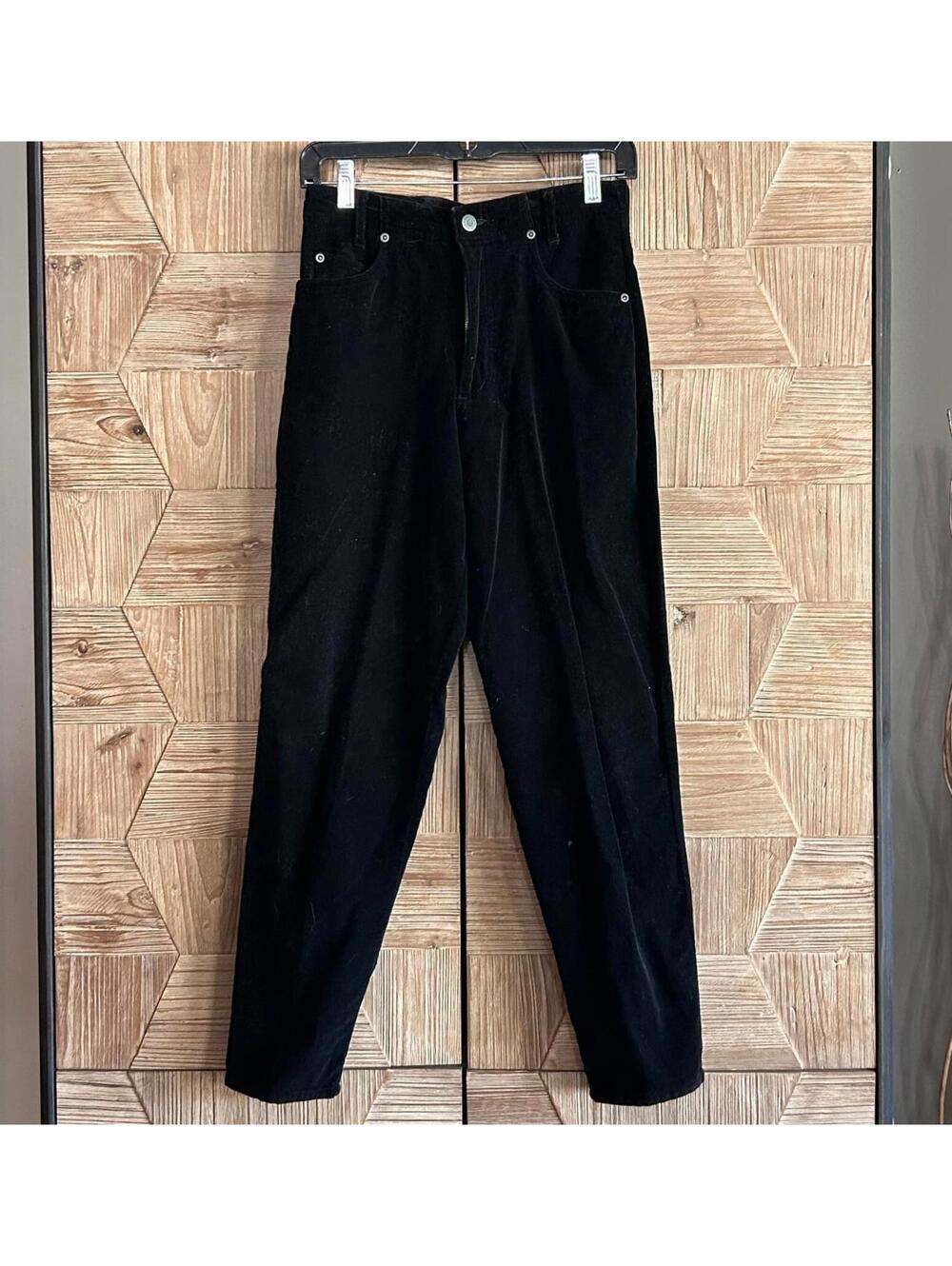 Sigrid Olsen Vintage Black Velvet High Waisted Pants Size P2 Petite Quiet Luxury